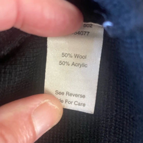 CAbi Jackie O Wool Blend Black Cropped Cardigan Sweater with Textured Collar - Picture 7 of 9